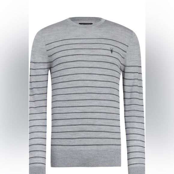 NWT ALLSAINTS MODE MERINO STRIPE C
OG GREY MOULINE 100% merino wool XL new/ tag - Picture 6 of 11